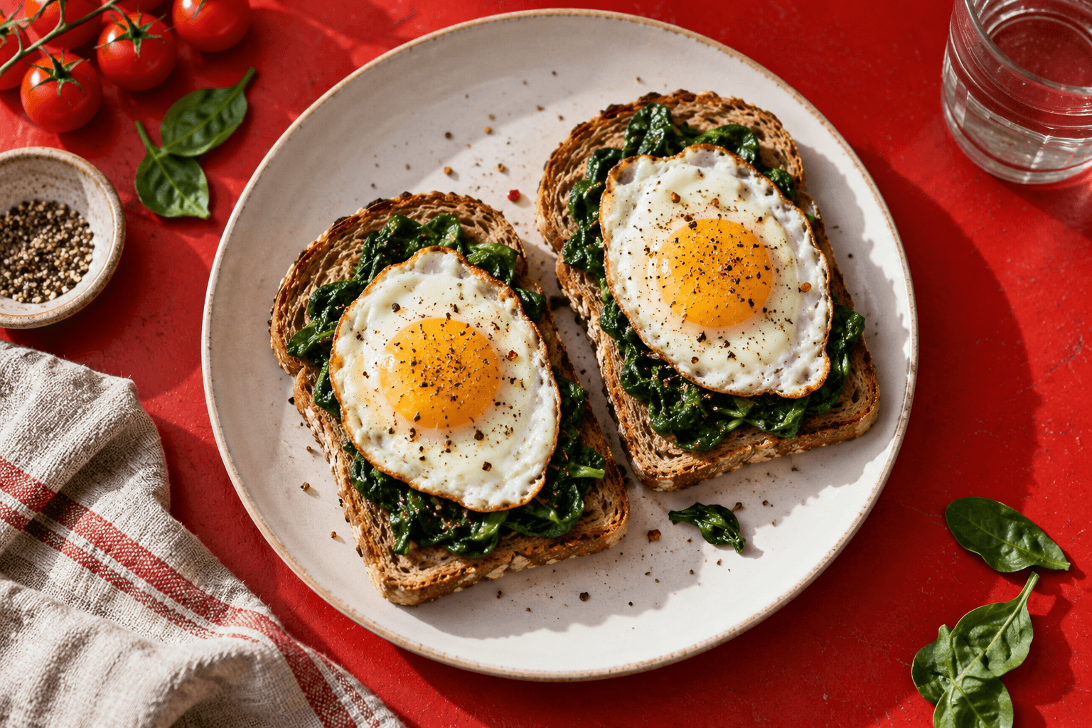 Spinach egg toast